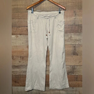 🌻 ROXY Flax/Cotton Beach Pant Juniors size Small Comfy Beach Vacation Boho